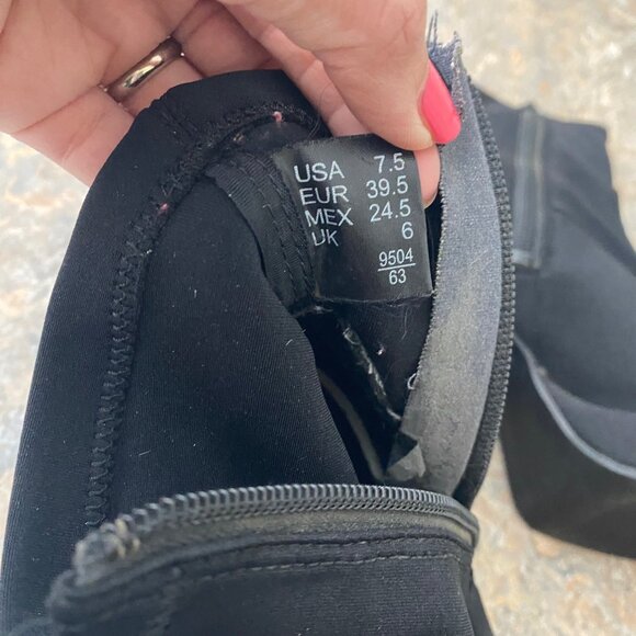 Highlights Vintage Ankle Boots Shoes Chunky Square Toe Black - Picture 10 of 11